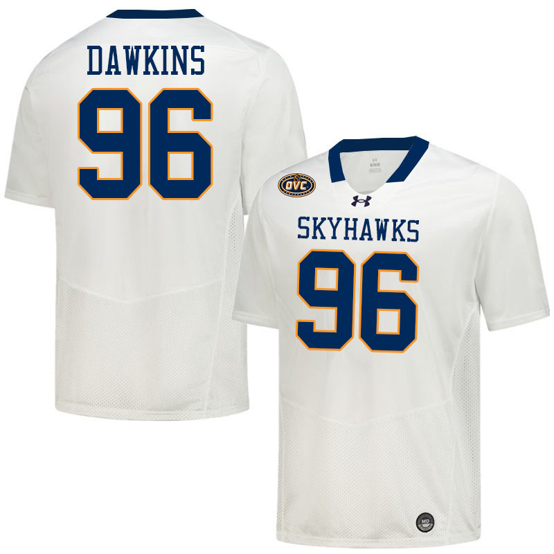 UT Martin Skyhawks #96 Jabaree Dawkins College Football Jerseys,Uniforms-White